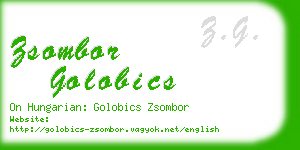 zsombor golobics business card